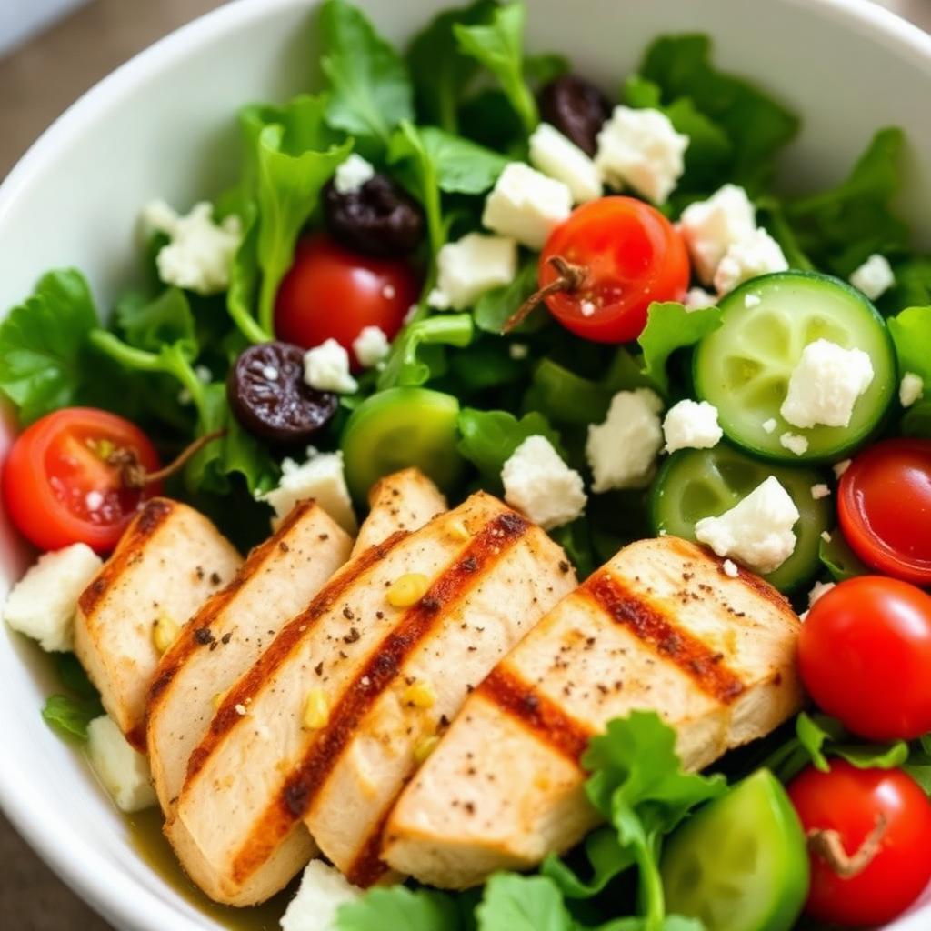 Grilled chicken & avocado summer salad